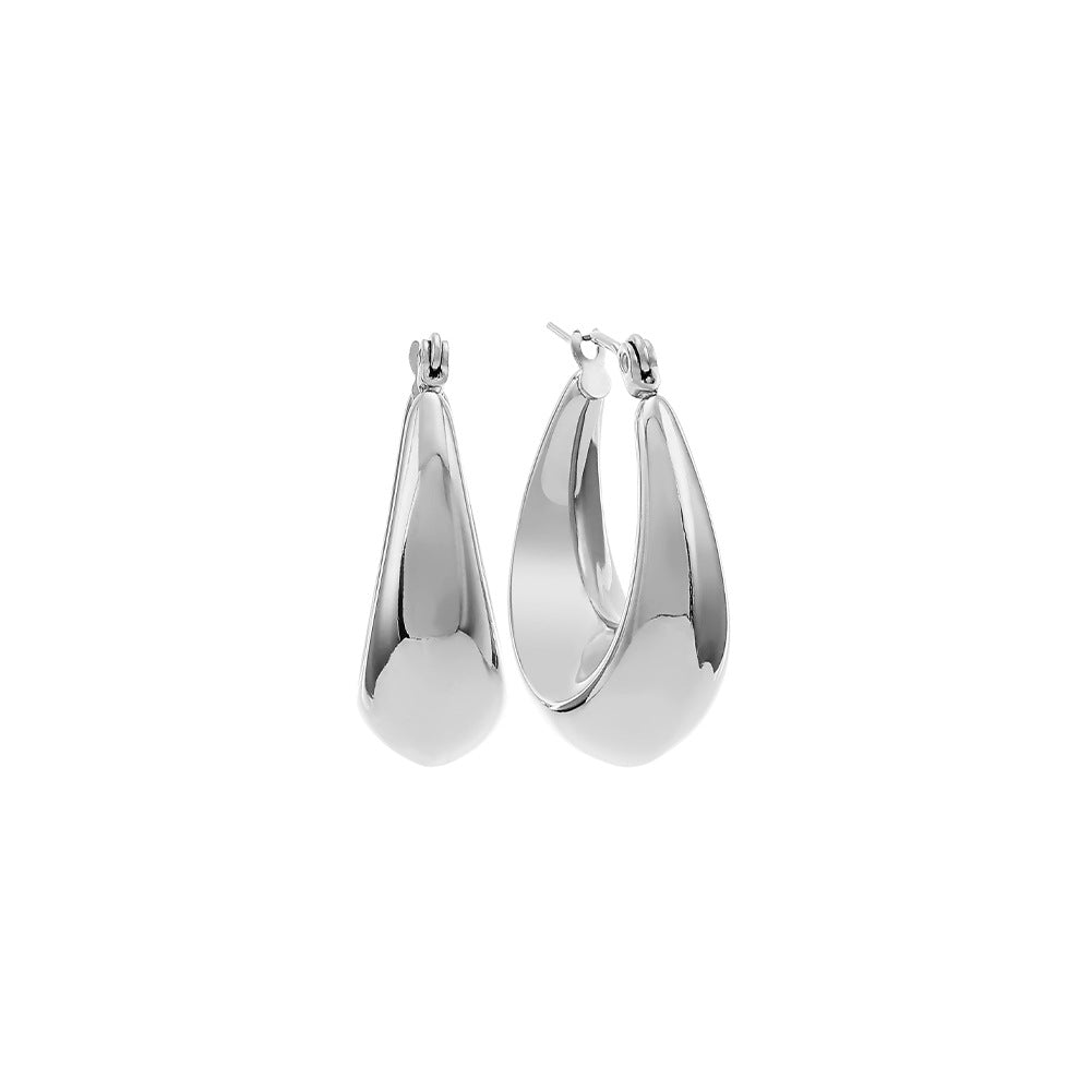 1 Pair Ig Style Simple Style U Shape Plating Titanium Steel Earrings