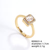 Ig Style Elegant Simple Style Geometric Leaves Copper Gold Plated Zircon Open Rings In Bulk