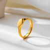 Elegant Retro Geometric Titanium Steel Plating 18k Gold Plated Women's Open Rings