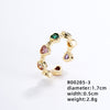 Ig Style Simple Style Heart Shape Flower Copper Gold Plated Zircon Open Rings In Bulk