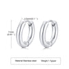 1 Pair Simple Style Solid Color Plating Stainless Steel 18k Gold Plated Hoop Earrings