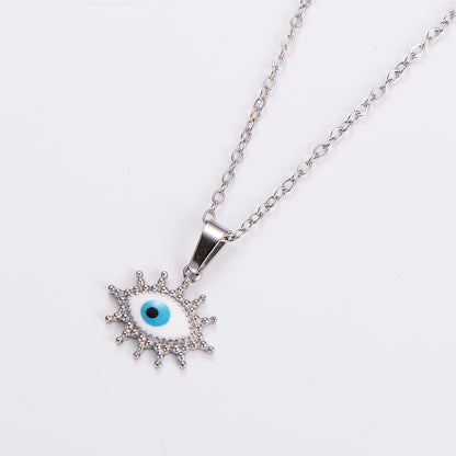 Elegant Streetwear Devil's Eye Stainless Steel Plating 18k Gold Plated Pendant Necklace