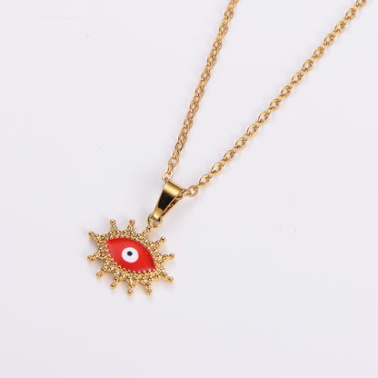 Elegant Streetwear Devil's Eye Stainless Steel Plating 18k Gold Plated Pendant Necklace