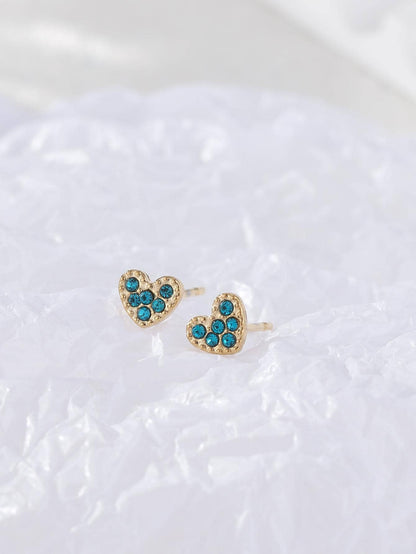 1 Pair Simple Style Color Block Inlay Stainless Steel Zircon Ear Studs