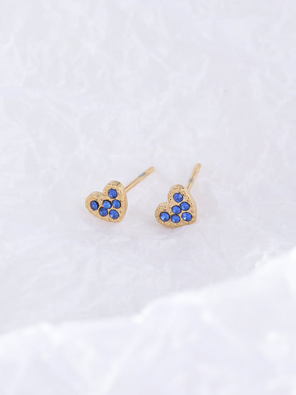 1 Pair Simple Style Color Block Inlay Stainless Steel Zircon Ear Studs