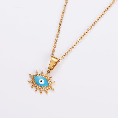 Elegant Streetwear Devil's Eye Stainless Steel Plating 18k Gold Plated Pendant Necklace