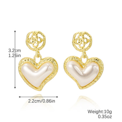 1 Pair Elegant Streetwear Heart Shape Alloy Drop Earrings