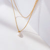 Elegant Geometric Freshwater Pearl Titanium Steel Beaded Plating Necklace