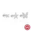 1 Set Simple Style Geometric Star Moon Plating Sterling Silver Ear Studs