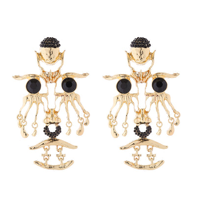 1 Pair Casual Eye Plating Inlay Zinc Alloy Resin Rhinestones Gold Plated Ear Studs