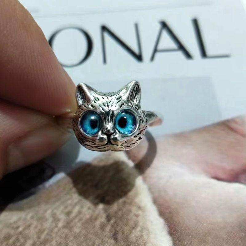 Classic Style Commute Cat Alloy Inlay Opal Women's Rings