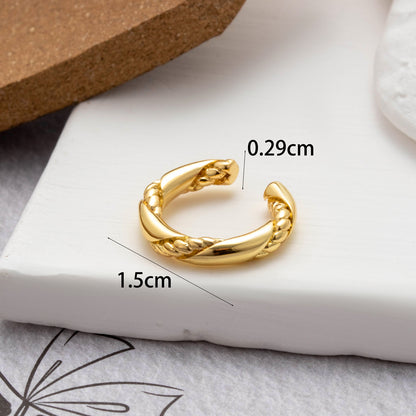 1 Piece Vintage Style Cool Style C Shape Geometric Plating Copper 18k Gold Plated Ear Studs