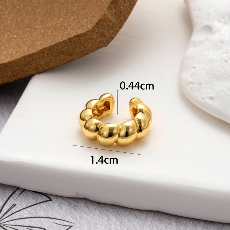 1 Piece Vintage Style Cool Style C Shape Geometric Plating Copper 18k Gold Plated Ear Studs