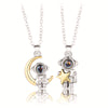 Cute Streetwear Astronaut Star Moon Alloy Plating Valentine's Day Couple Pendant Necklace