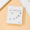 Wholesale Jewelry Simple Style Star Tree Heart Shape Stainless Steel Alloy Rhinestones Plating Inlay Ear Studs