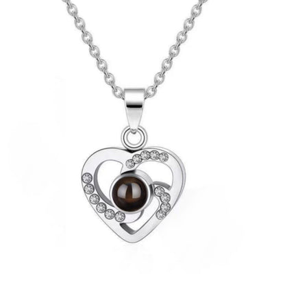 Simple Style Heart Shape Sterling Silver Plating Pendant Necklace