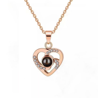 Simple Style Heart Shape Sterling Silver Plating Pendant Necklace