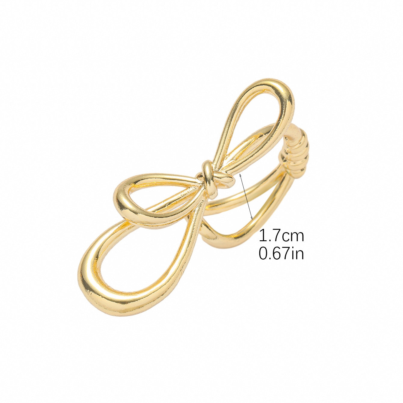 Retro Sweet Bow Knot Copper Gold Plated Rings In Bulk