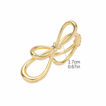 Retro Sweet Bow Knot Copper Gold Plated Rings In Bulk