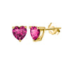 1 Pair Simple Style Heart Shape Inlay Copper Zircon Ear Studs