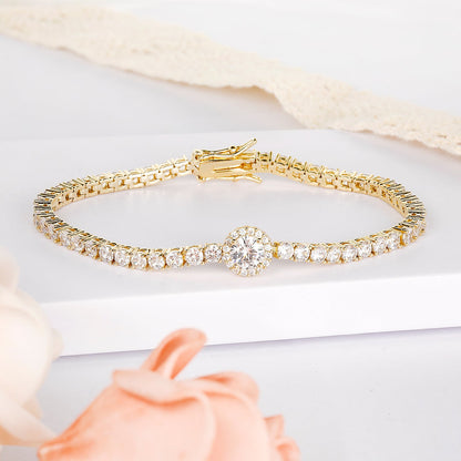 Casual Elegant Solid Color Copper Brass 18k Gold Plated Gold Plated Zircon Bracelets In Bulk