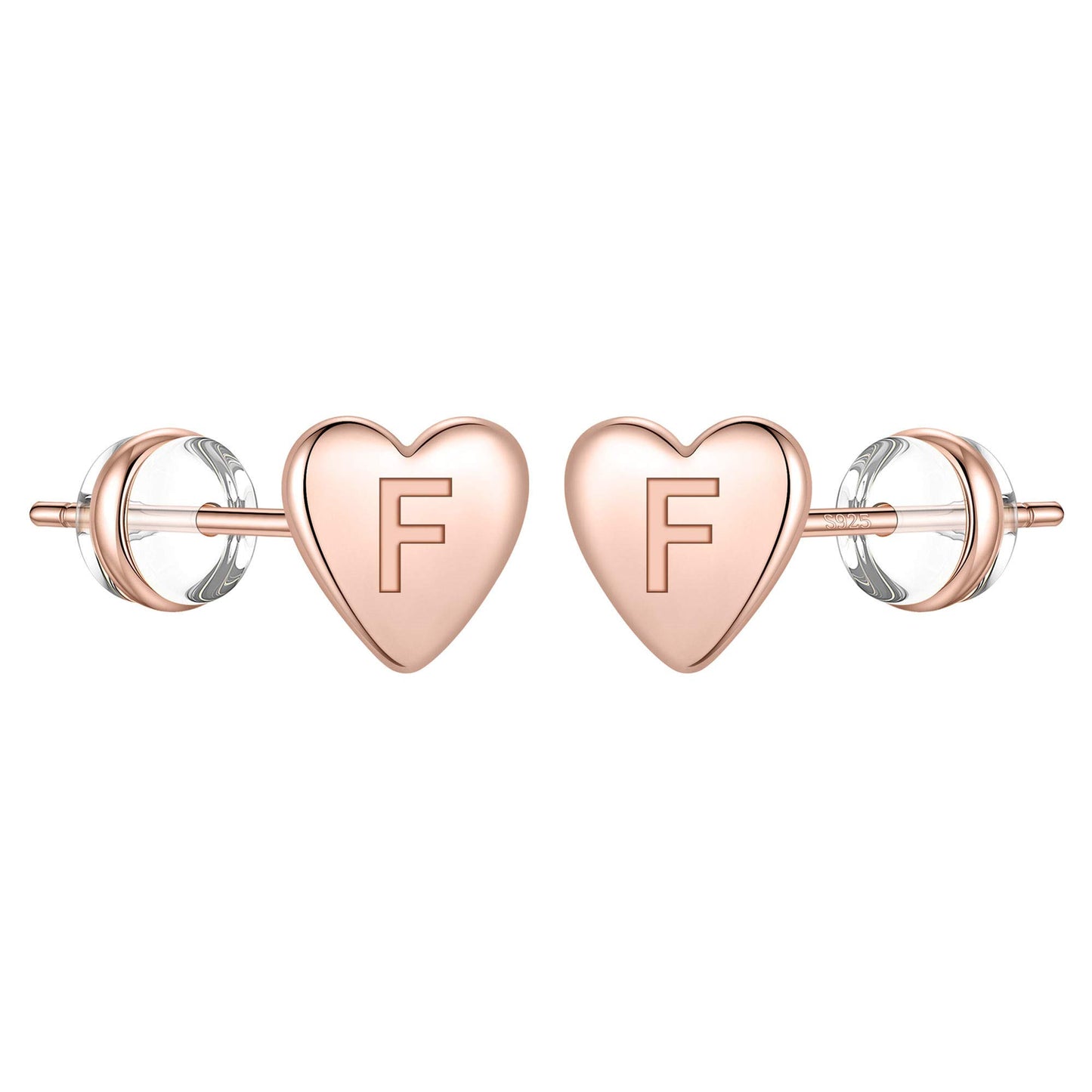 1 Pair Simple Style Letter Heart Shape Plating Copper 14k Gold Plated Ear Studs