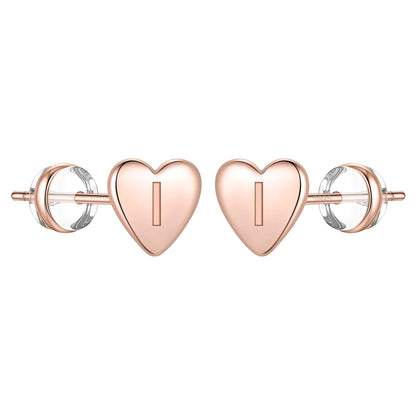 1 Pair Simple Style Letter Heart Shape Plating Copper 14k Gold Plated Ear Studs