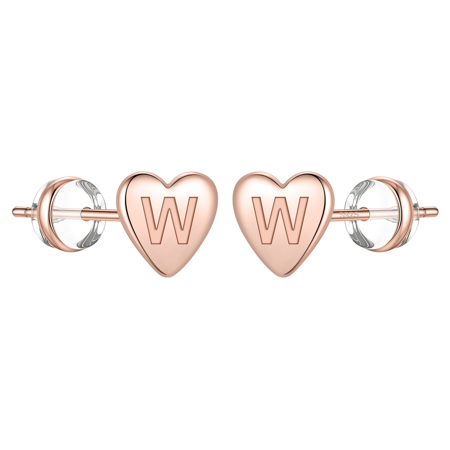 1 Pair Simple Style Letter Heart Shape Plating Copper 14k Gold Plated Ear Studs