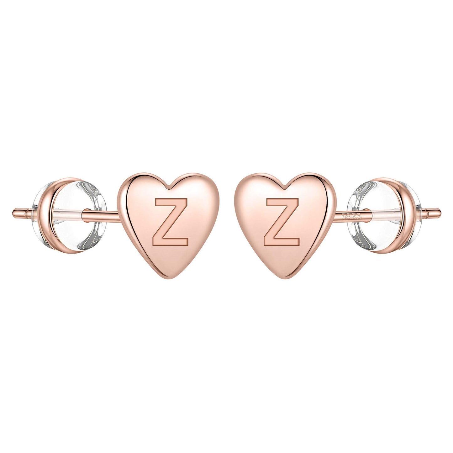 1 Pair Simple Style Letter Heart Shape Plating Copper 14k Gold Plated Ear Studs