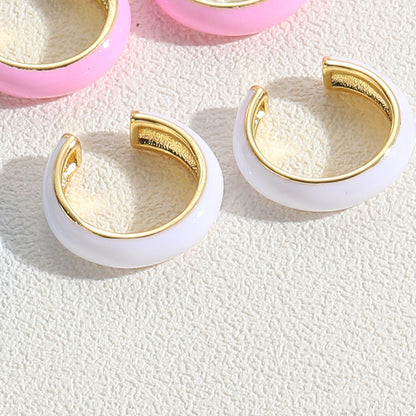 1 Pair Elegant Simple Style Solid Color Epoxy Plating Brass 14k Gold Plated Ear Cuffs