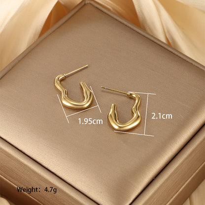 1 Pair Retro Xuping Geometric Star Leaves Plating Stainless Steel 14k Gold Plated Ear Studs