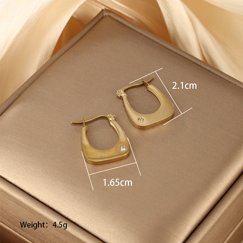 1 Pair Retro Xuping Geometric Star Leaves Plating Stainless Steel 14k Gold Plated Ear Studs