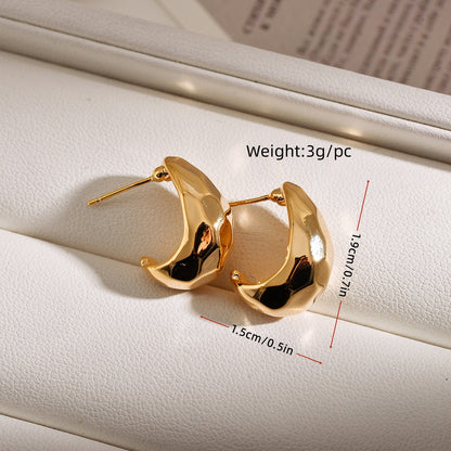 1 Pair Simple Style Geometric Solid Color Plating Copper Ear Studs