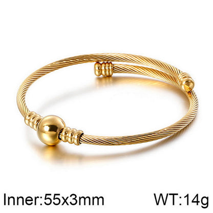 Vintage Style Round Infinity Heart Shape Stainless Steel Plating Bangle