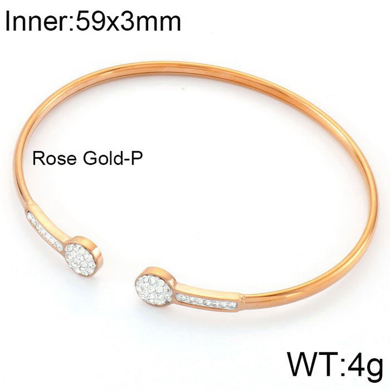 Vintage Style Round Infinity Heart Shape Stainless Steel Plating Bangle