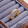 Elegant Simple Style Leaves Butterfly Copper Gold Plated Zircon Rings In Bulk