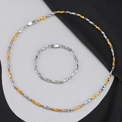 Simple Style Solid Color Stainless Steel Titanium Steel Polishing Bracelets Necklace