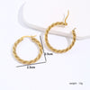 1 Pair Casual Simple Style Round Plating 201 Stainless Steel 18K Gold Plated Hoop Earrings