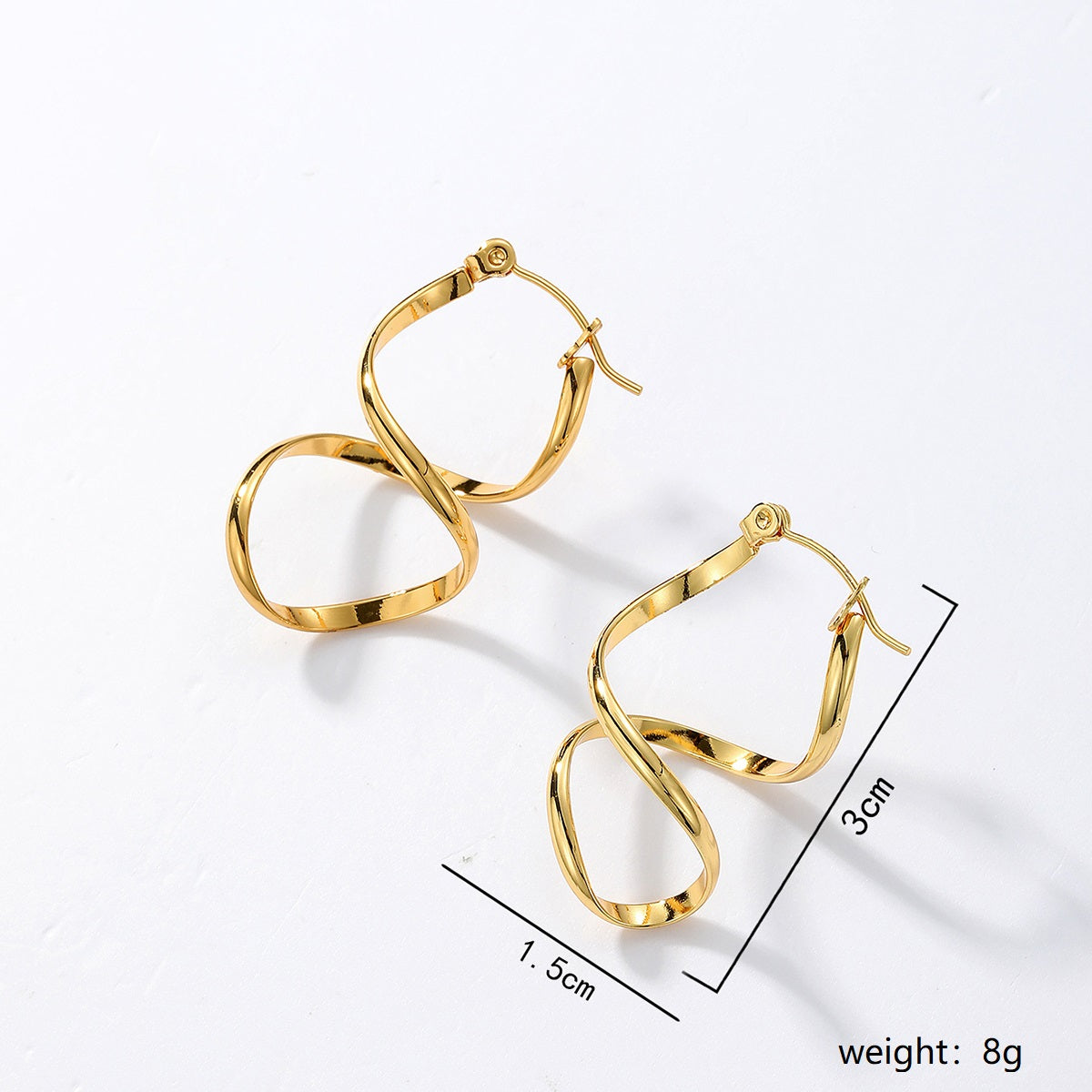 1 Pair Elegant Simple Style Irregular Geometric Plating Stainless Steel 18k Gold Plated Earrings