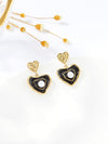 1 Pair Elegant Heart Shape Stainless Steel Pearl 18k Gold Plated Drop Earrings