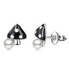 1 Pair Simple Style Commute Mushroom Inlay Copper Pearl Ear Studs