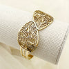 Vintage Style Classic Style Leaves Stainless Steel Plating Hollow Out Gold Plated Bangle