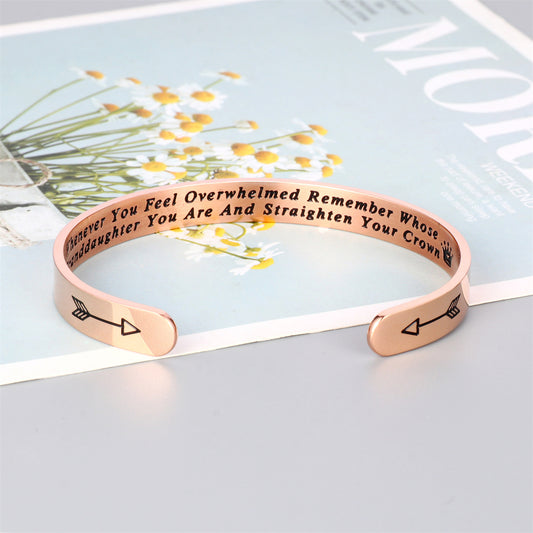 Casual Elegant Classic Style Letter Stainless Steel Polishing Bangle