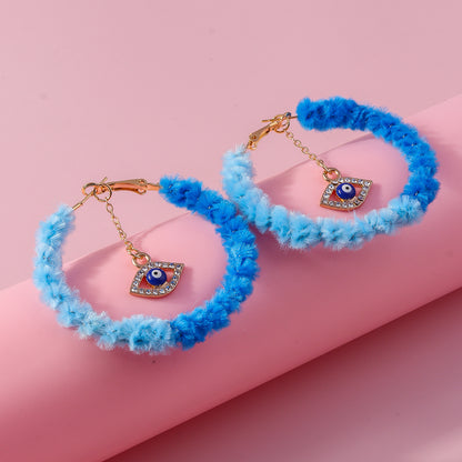 1 Pair Cute Heart Shape Alloy Hoop Earrings