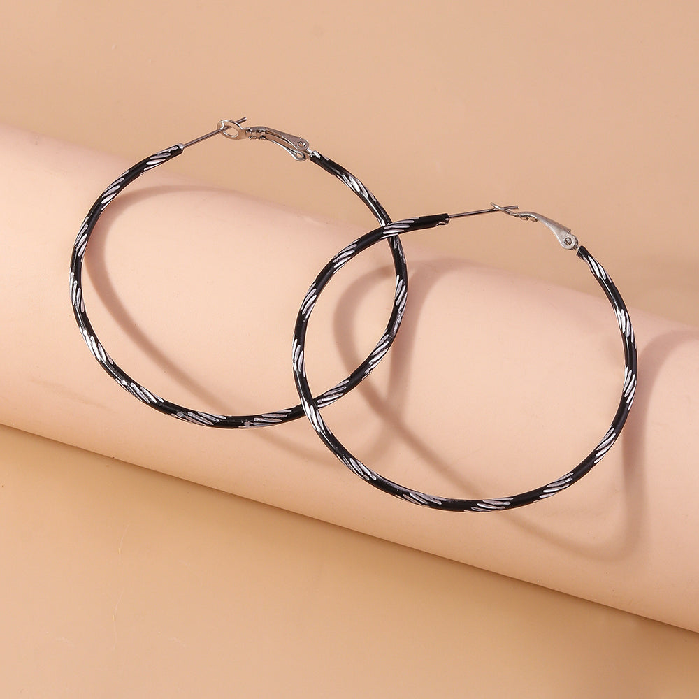 1 Pair Simple Style Circle Alloy Hoop Earrings