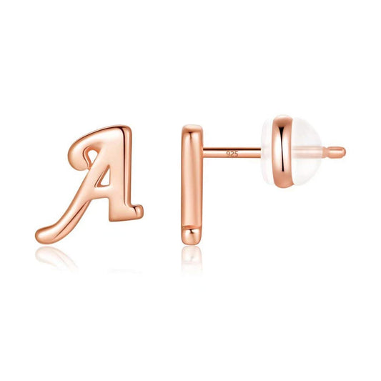 1 Pair Simple Style Letter Plating Copper 14k Gold Plated Rose Gold Plated Ear Studs