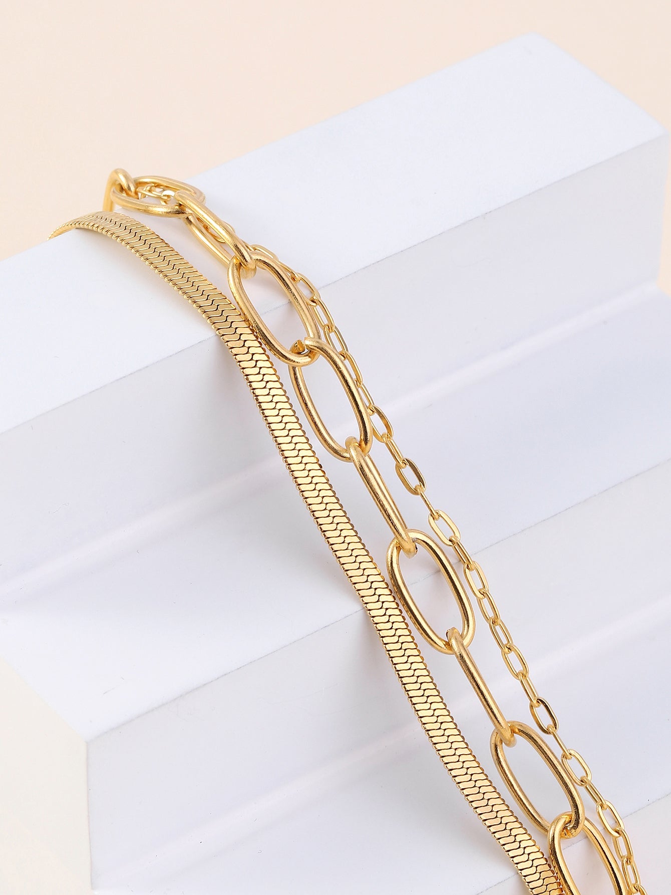 Classic Style Solid Color Stainless Steel Plating 18k Gold Plated Bracelets