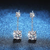 1 Pair Elegant Luxurious Geometric Plating Inlay Sterling Silver Zircon White Gold Plated Drop Earrings