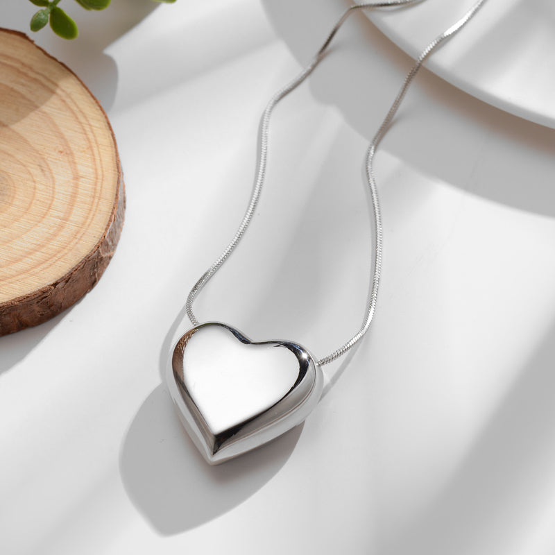 Romantic Simple Style Heart Shape Titanium Steel Plating Pendant Necklace