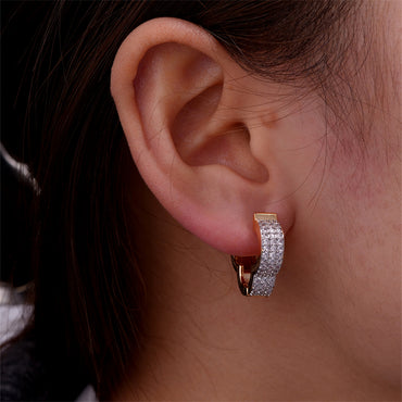 1 Pair Elegant Color Block Plating Inlay Copper Zircon Earrings